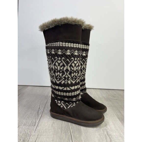 CORRAL Women's Knit Winter Boots P5063 Brown Nordic Woven Size 5 (S) - Picture 3 of 9